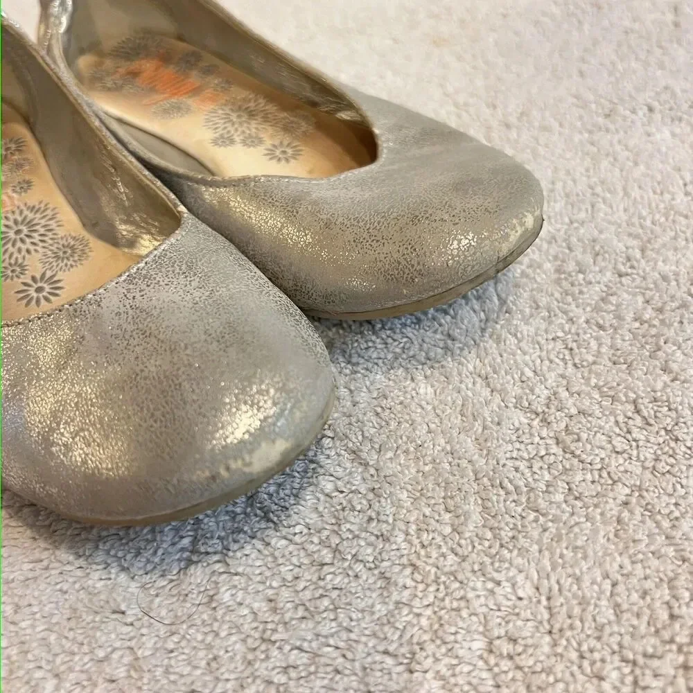 Primigi Silver Ballet Flats Girls 2 Eu 33 Formal Church Metallic Shoes Wedding
